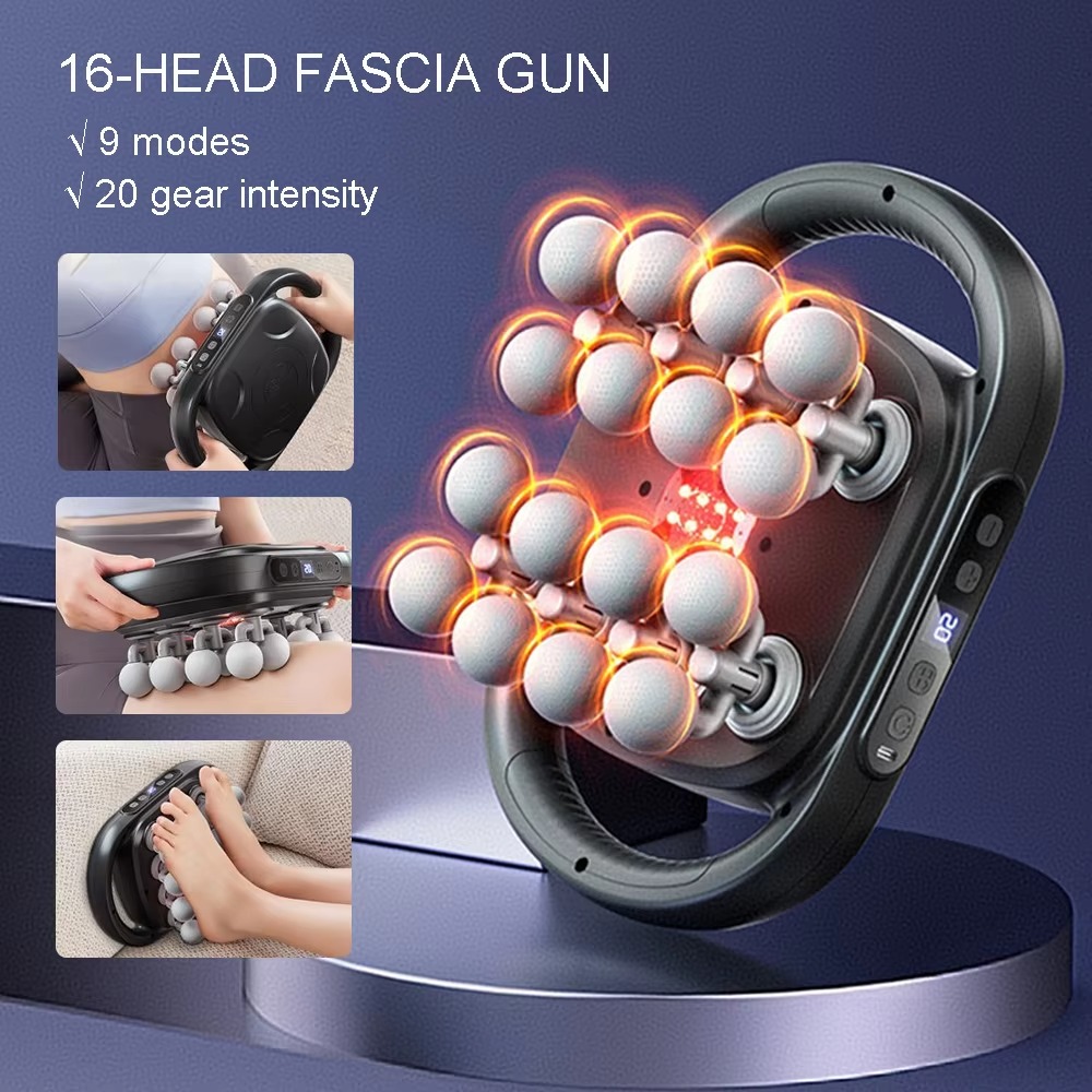 Massage Gun - Masażer do ciała z 16 głowicami,